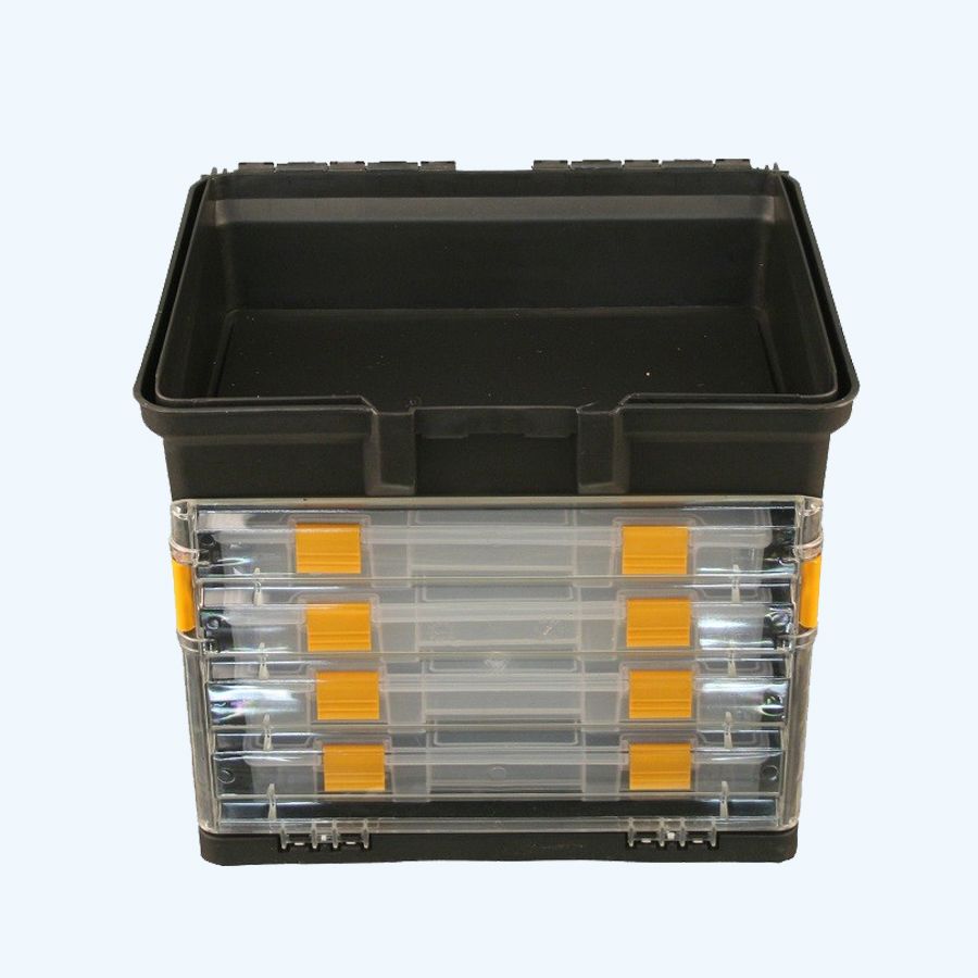 Draagbox H-14 met 4 assortimentsdozen 10" Draagbox H-14 met 4 assortimentsdozen 10"