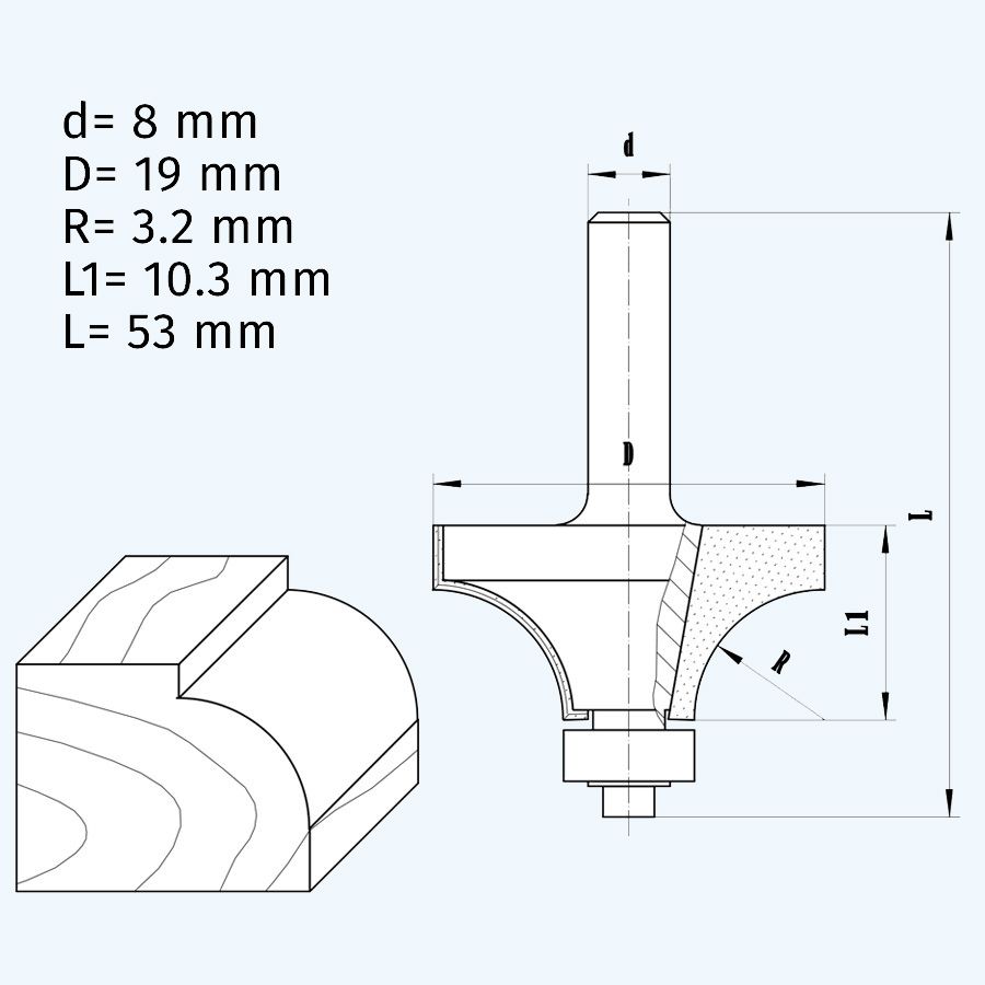 HM afrondfrees R=3,2mm HM afrondfrees R=3,2mm